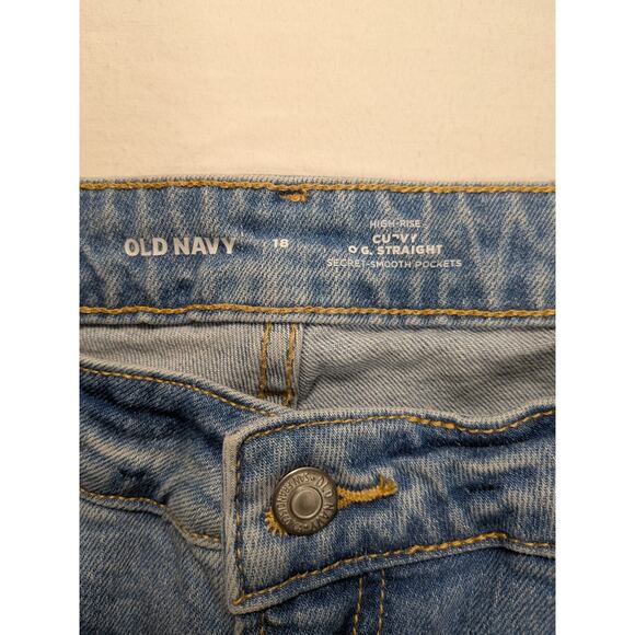Old Navy Jeans Women 18 light wash Curvy High-Waist OG Straight Ankle Jeans NWT - Picture 3 of 11